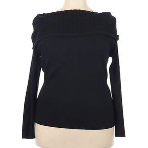 Lane Bryant Black Knit Cowl Neck Sweater